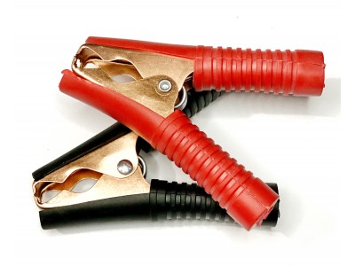 Зображення Затиск акумуляторний 100А gold, || L90мм, чорний у категорії КРОКОДИЛИ