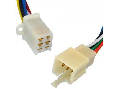 Зображення Роз'єм автомагнітоли 6-ти контактний,з кабелем у категорії Автомобільна тематика