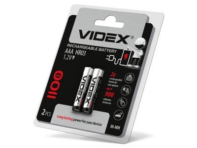 Зображення Акумулятор Videx AAA NiMH 1100 mAh у категорії Батарейки, акумулятори