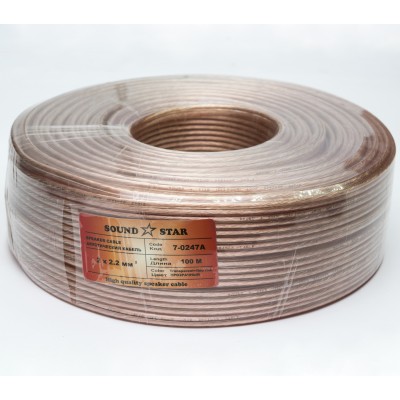 Зображення Кабель акустичний 2х2.20 прозорий (CCA) у категорії АКУСТИЧНИЙ КАБЕЛЬ