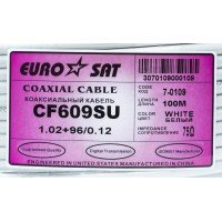 Кабель ТВ RG-6+96/6.8 (Мідь) EUROSAT (100m) білий Кабель ТВ RG-6+96/6.8 (Мідь) EUROSAT (100m) білий
