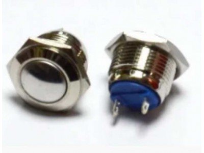 Зображення Кнопка антивандальна 16мм без фіксації || під пайку кругла у категорії Кнопки