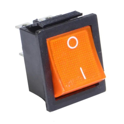 Зображення Перемикач з підсвічуванням IRS-201-1С (ON-OFF)4pin, 15A, 220V, жовтий у категорії Комплектуючі