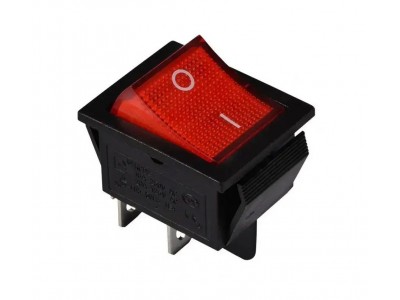 Перемикач з підсвічуванням KCD-4, ON-OFF, 4pin, 15A, 220V, червоний