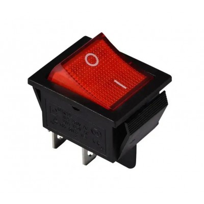 Зображення Перемикач з підсвічуванням KCD-4, ON-OFF, 4pin, 15A, 220V, червоний у категорії Комплектуючі