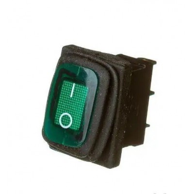 Зображення Перемикач Daier KCD1-2-101NW, з підсвічуванням, вологозахищений, ON-OFF, 3pin, 6A 250V, зелений у категорії МІКРИКИ, ПЕРЕМИКАЧІ