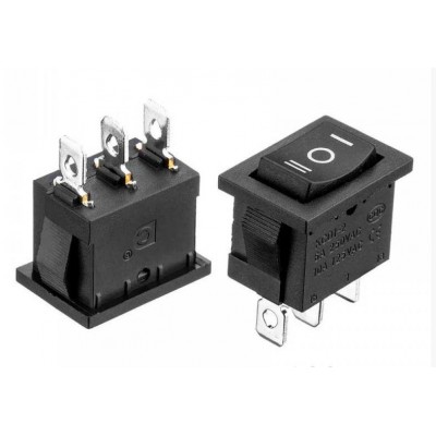 Зображення Перемикач KCD1-2-103 || 3pin 6A 220V чорний у категорії Перемикачі