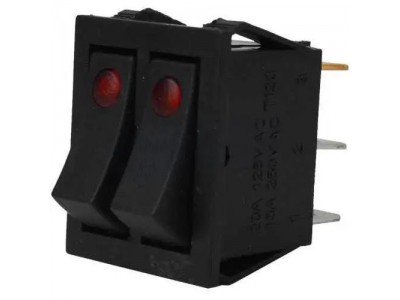 Зображення Перемикач з підсвічуванням IRS-2101E-1C ON-OFF, 6pin, 15A, 220V, червоний у категорії Комплектуючі