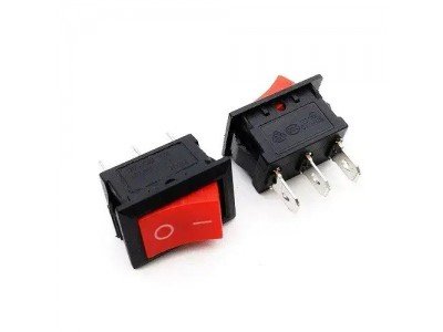 Зображення Перемикач Daier KCD1-102, ON-ON, 3pin, 10A 125V/6A 250V, червоний у категорії МІКРИКИ, ПЕРЕМИКАЧІ