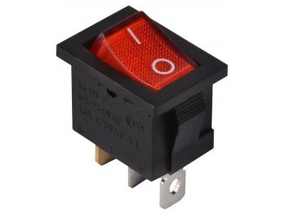 Зображення Перемикач Daier KCD1-2-101N RD, ON-OFF, 3pin, 10A 125V/6A 250V, червоний у категорії МІКРИКИ, ПЕРЕМИКАЧІ
