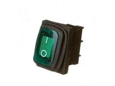 Зображення Перемикач Daier KCD1-2-101NW, з підсвічуванням, вологозахищений, ON-OFF, 3pin, 6A 250V, зелений у категорії МІКРИКИ, ПЕРЕМИКАЧІ
