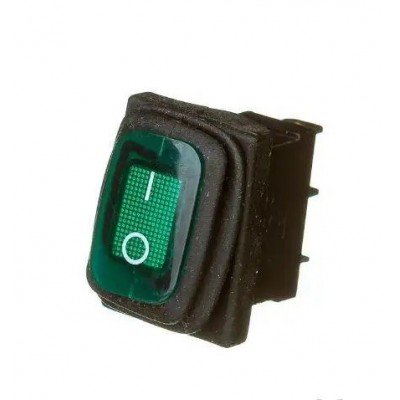 Зображення Перемикач Daier KCD1-2-101NW, з підсвічуванням, вологозахищений, ON-OFF, 3pin, 6A 250V, зелений у категорії МІКРИКИ, ПЕРЕМИКАЧІ