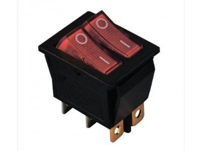 Зображення Перемикач Daier KCD2-2101N || подвійний 6pin 15A 250V у категорії Перемикачі