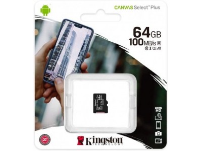 Картка пам'яті 64GB Kingston micro SDXC Canvas Select Plus Class 10