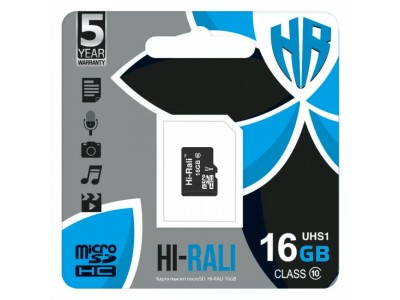 Зображення Картка пам'яті 16GB Hi-Rali micro SD Class 10 у категорії Обладнання для інтернету, smart