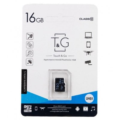 Зображення Картка пам'яті 16GB T&G micro SDHC Class 10 у категорії Обладнання для інтернету, smart
