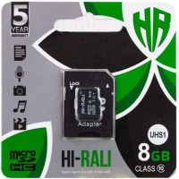 Картка пам'яті 8GB Hi-Rali micro SDHC Class 10 + adapot