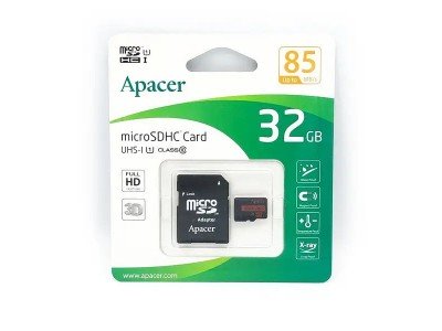 Зображення Картка пам'яті 32GB Apacer micro SDHC Class 10 + adaptor у категорії Обладнання для інтернету, smart
