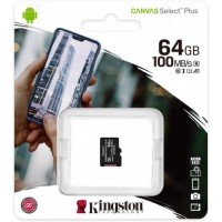 Картка пам'яті 64GB Kingston micro SDXC Canvas Select Plus Class 10