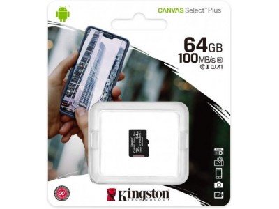 Зображення Картка пам'яті 64GB Kingston micro SDXC Canvas Select Plus Class 10 у категорії Обладнання для інтернету, smart
