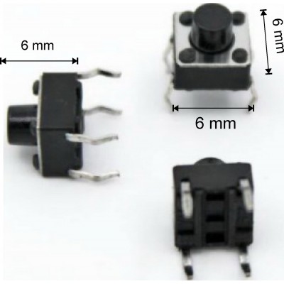 Зображення Мікрик 6х6х6 mm у категорії МІКРИКИ, ПЕРЕМИКАЧІ