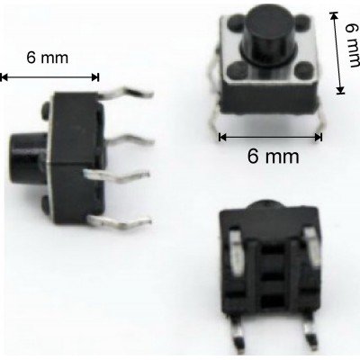 Зображення Мікрик 6х6х6 mm у категорії МІКРИКИ, ПЕРЕМИКАЧІ