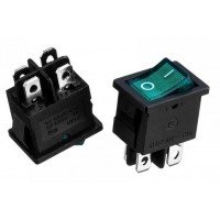 Перемикач з підсвіткою Daier KCD 1-4-201N зелений || 4pin 6A 250V