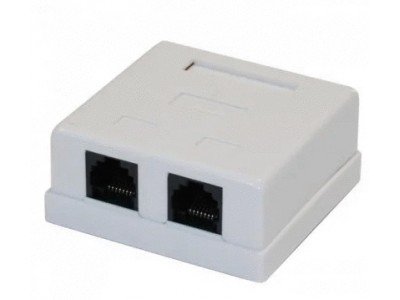 Зображення Розетка Інтернет X2 RJ-45 наружня / ножиці у категорії ІНТЕРНЕТ 8P8C ,RJ45