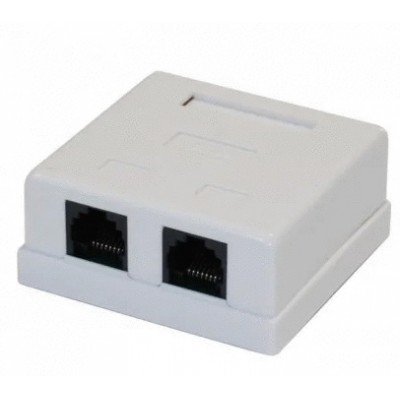 Зображення Розетка Інтернет X2 RJ-45 наружня / ножиці у категорії ІНТЕРНЕТ 8P8C ,RJ45