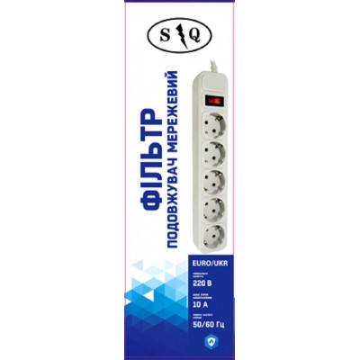 Зображення Фільтр мережевий 1,8м 5р. SQ-001 сірий у категорії ФІЛЬРИ МЕРЕЖЕВІ