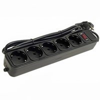 Фільтр мережевий Maxxter SPM5-G-10G 5 розеток 10A 3.0 метри (чорний)