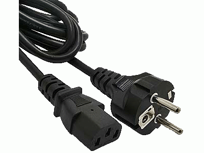 Зображення Шнур мережевий комп'ютер 1.8m 3x0.75mm чорний || пряма вилка у категорії Мережеві