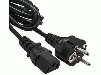 Зображення Шнур мережевий комп'ютер 1.8m 3x0.75mm чорний || пряма вилка у категорії Мережеві