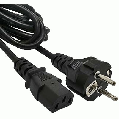 Зображення Шнур мережевий комп'ютер 1.8m 3x0.75mm чорний || пряма вилка у категорії Мережеві