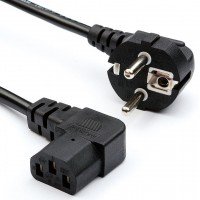 Шнур мережевий комп'ютер 1.8m 3x0.75mm чорний,кутовий