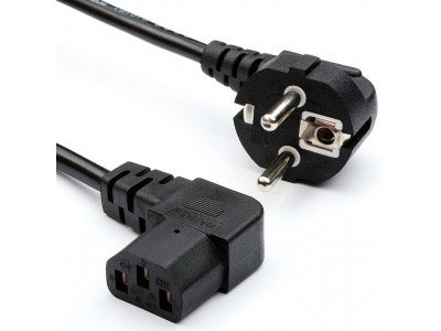 Зображення Шнур мережевий комп'ютер 1.8m 3x0.75mm чорний,кутовий у категорії Шнури