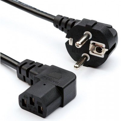 Зображення Шнур мережевий комп'ютер 1.8m 3x0.75mm чорний,кутовий у категорії Шнури