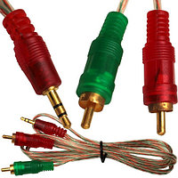 Шнур джек 3.5 - 2RCA прозорий 5.0 метра