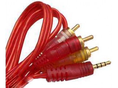 Зображення Шнур джек 3.5 стерео 4х - 3RCA прозорий 15mm x 1.2m у категорії Штекер 3.5