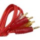 Шнур джек 3.5 стерео 4х - 3RCA прозорий 15mm x 1.2m