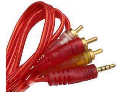 Зображення Шнур джек 3.5 стерео 4х - 3RCA прозорий 15mm x 1.2m у категорії Штекер 3.5