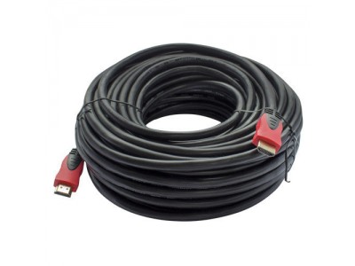 Кабель HDMI - HDMI GOLD V-1,4 діам червоний  20м