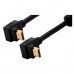 Зображення Кабель HDMI - HDMI GOLD V-1.4 діам 6.0мм кутовий чорний 1.0 метр у категорії Hdmi