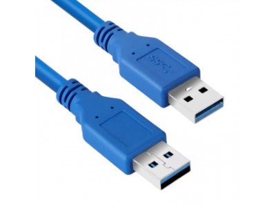 Зображення Шнур USB (шт.А - шт.А), V3.0, діам.-5,5мм, синій, 0.8м. у категорії Шнури