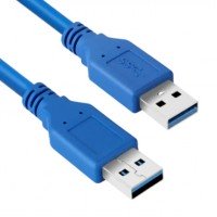 Шнур USB (шт.А - шт.А), V3.0, діам.-5,5мм, синій, 0.8м.