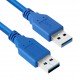 Шнур USB (шт.А - шт.А), V3.0, діам.-5,5мм, синій, 0.8м. Шнур USB (шт.А - шт.А), V3.0, діам.-5,5мм, синій, 0.8м.