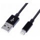 Шнур штекер USB А - штекер Iphone, 1м, чорний Шнур штекер USB А - штекер Iphone, 1м, чорний