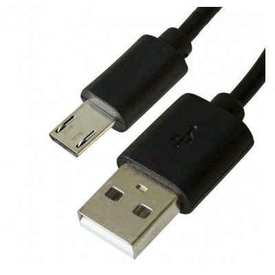 Зображення Кабель micro USB чорний 12мм 1 метр у категорії Шнур Micro USB