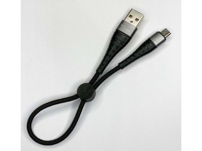 Зображення Шнур micro USB Borofone BX32 сітка чорний 0.25 метра у категорії Шнур Micro USB