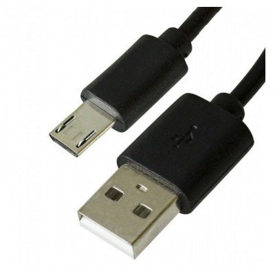 Зображення Кабель micro USB чорний 12мм 1 метр у категорії Шнур Micro USB